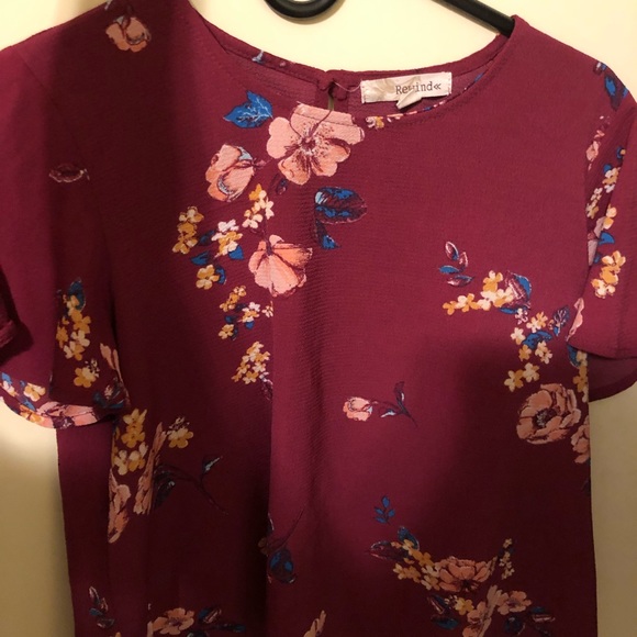 maroon floral shirt - Picture 1 of 2